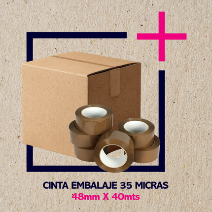 Pack Cinta embalaje café 48MMx40M 35 micras