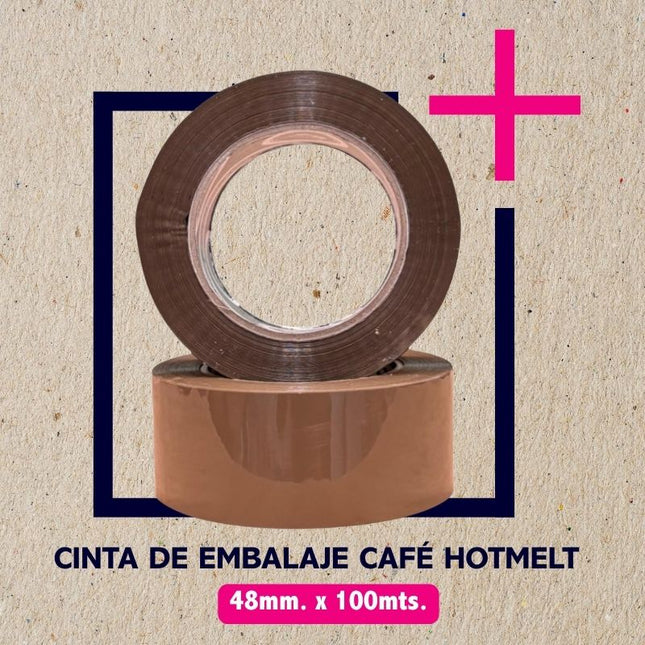 Pack Cinta embalaje Hotmelt café 48MMx100 MTS - 40 micras