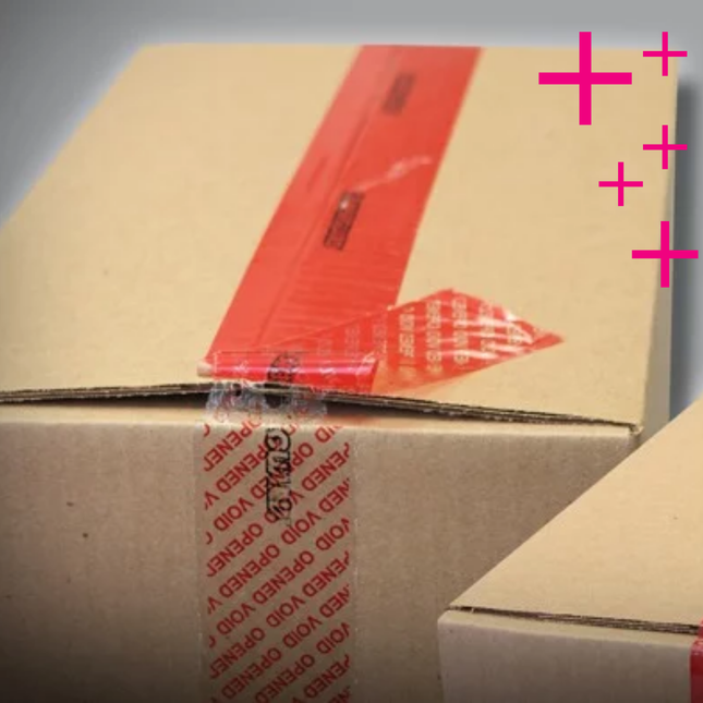 CINTA DE EMBALAJE DE SEGURIDAD ROJA | PACK 3 UNID.